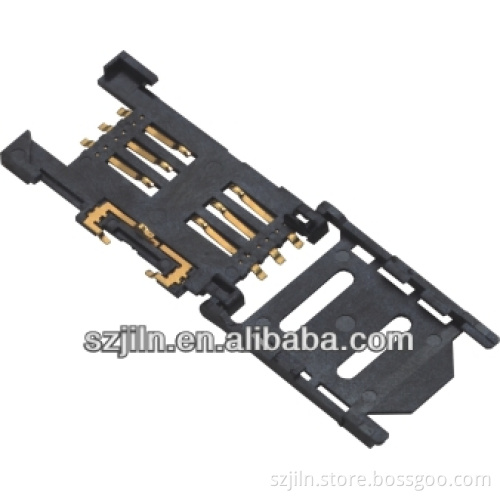 6 pin push type card socket sim connector
